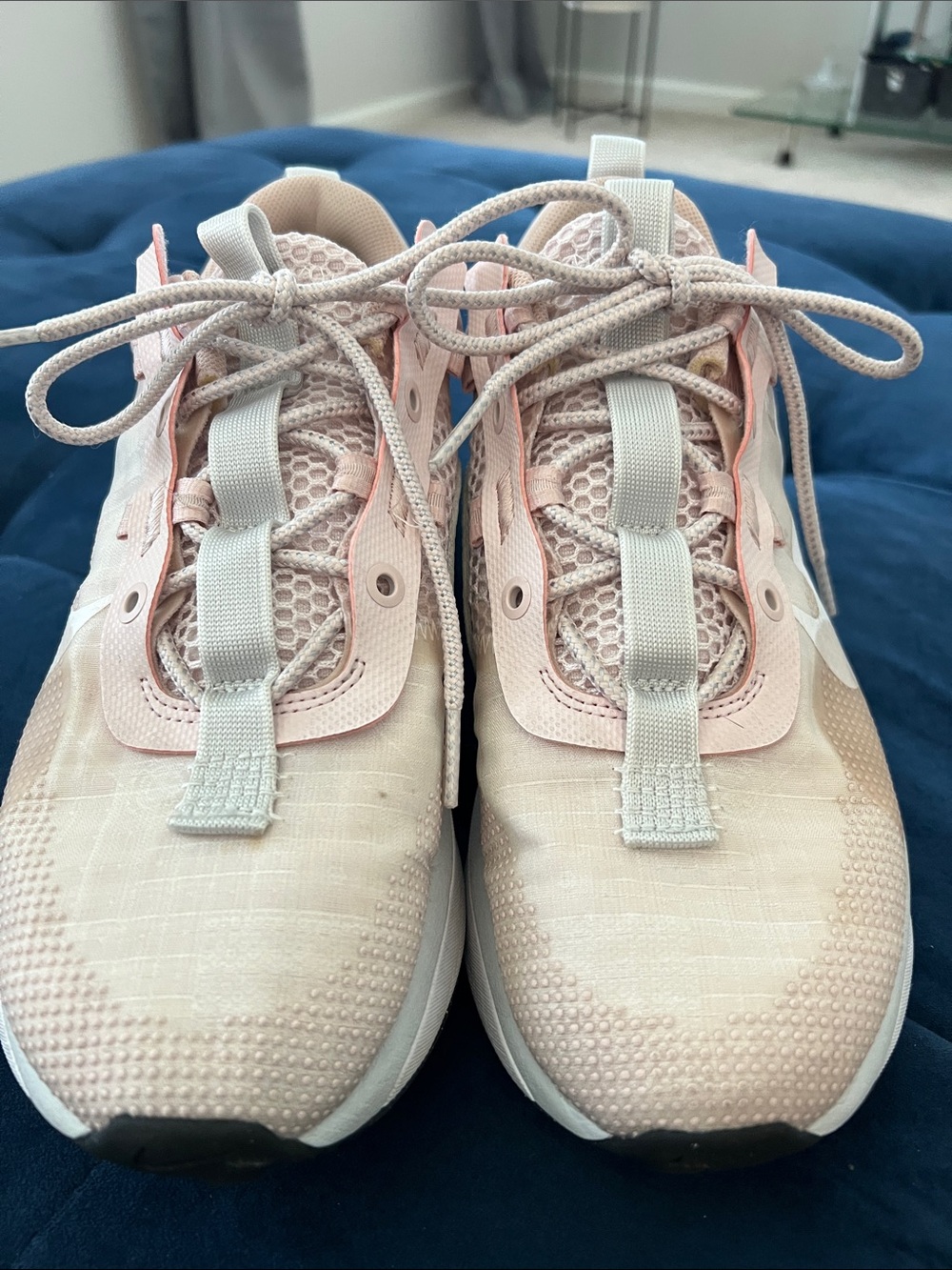 Nike Women’s Pale Pink and White Breathable Sneakers